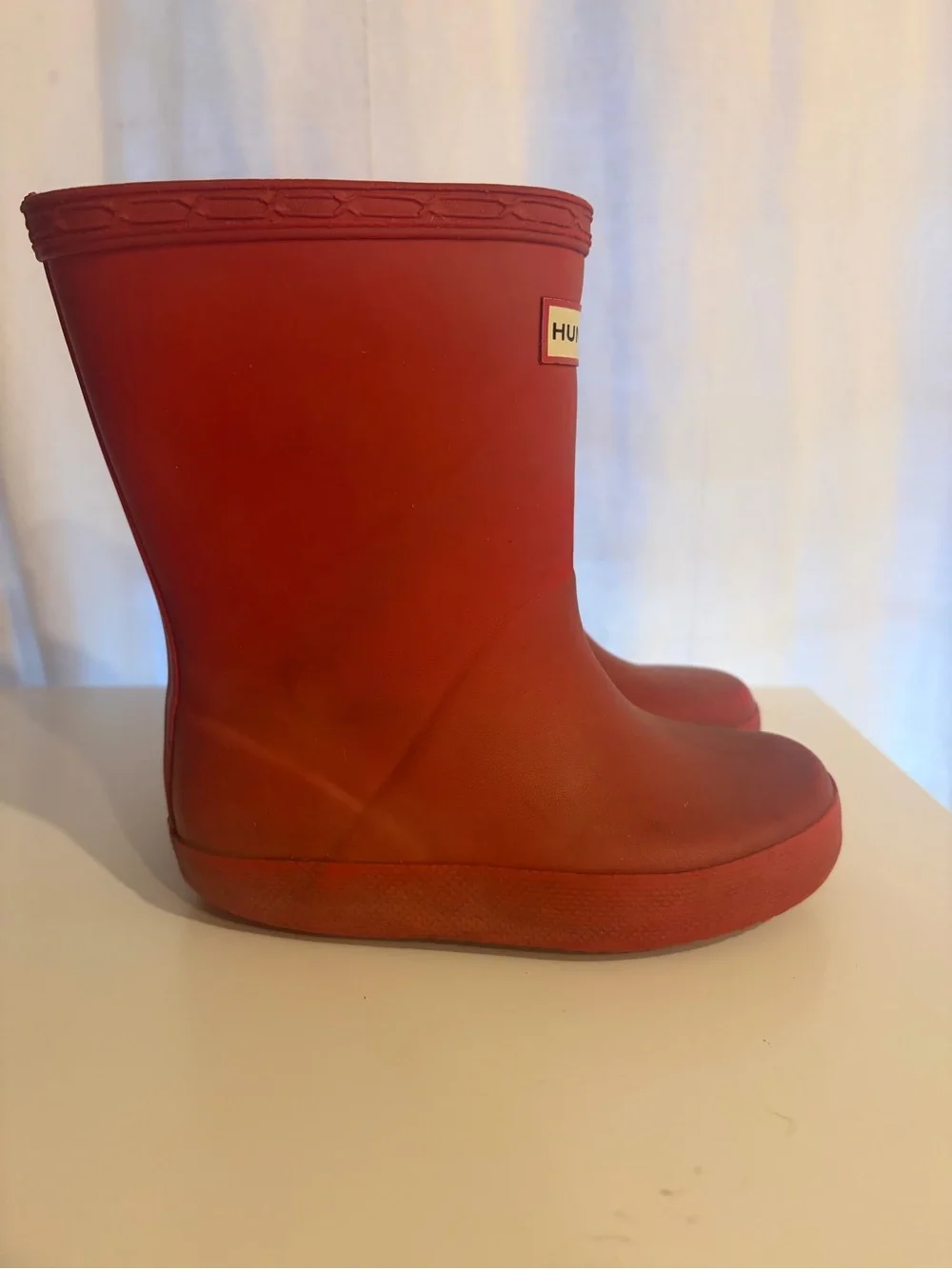 Hunter Toddler Orange-Red Rubber Rain Boots